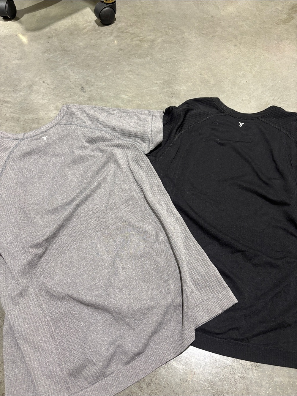 Old Navy Women's Active TWO Short Sleeve Crew Tees - Black & Light Gray - Picture 3 of 4